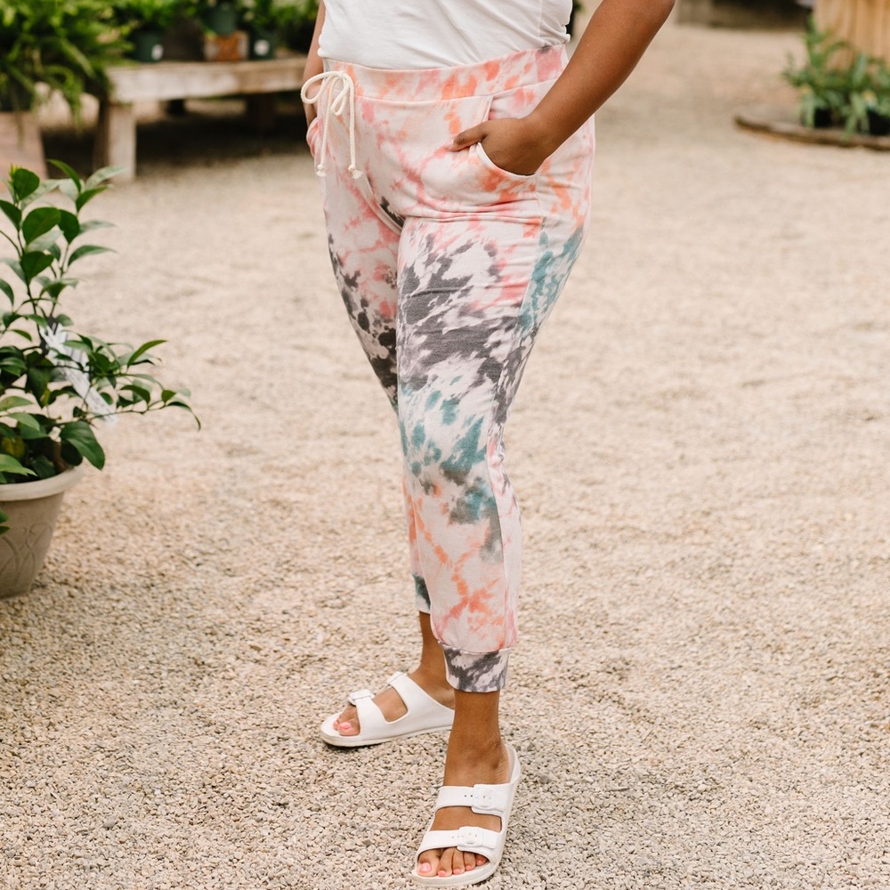 Coral Tie Dye Joggers - Picture 7 of 10
